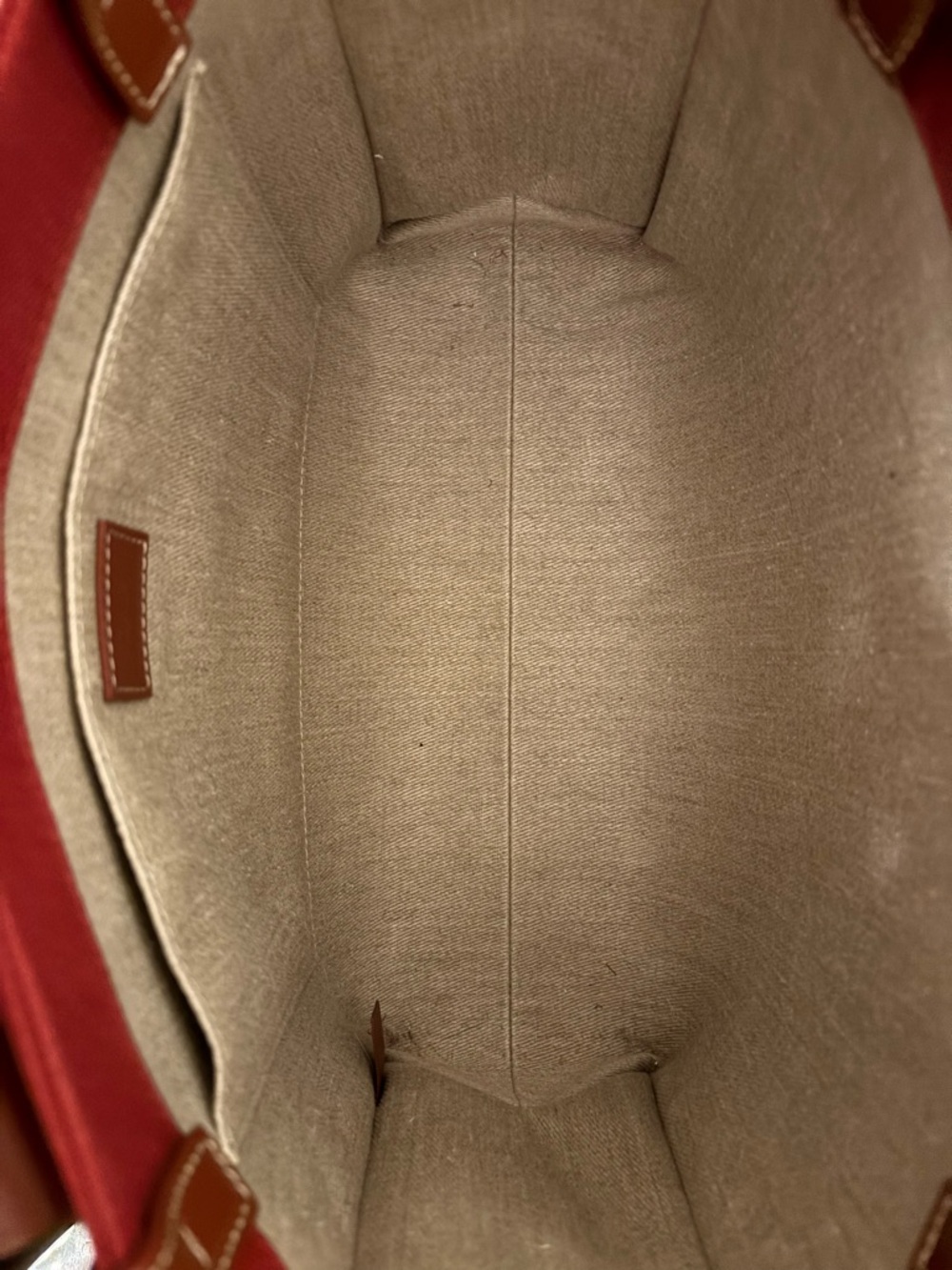 Chloé Red Canvas Tote with Brown Leather Straps - Picture 6 of 9